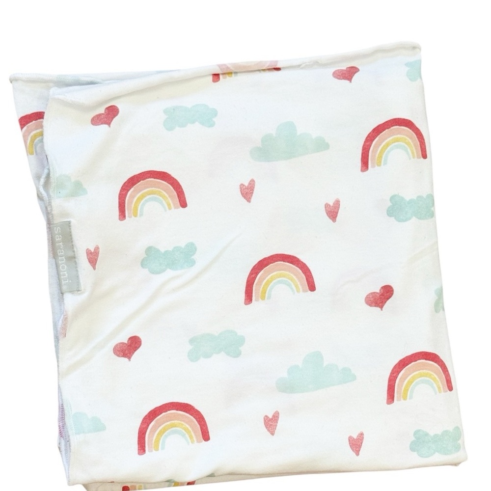 Rainbow and Cloud Baby Swaddle Blanket